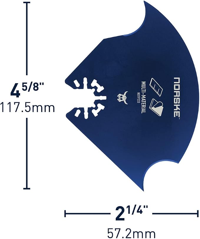 Norske Tools NOTP233 Multi-Material Oscillating Multi Tool Accessory Blade for Ashphalt Shingles, Thin PVC Floors, Carpet & Padding, Roofing Fabric and Foam Insulation