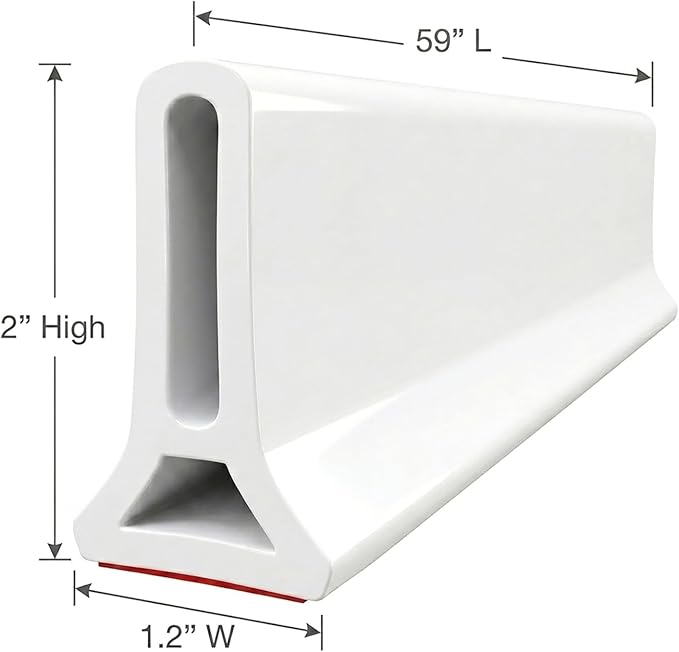 118Inch Collapsible Shower Threshold Water Dam 2" High Shower Barrier Water Stopper 2" Tall Shower Water Guard To Keep Water In Shower Dry And Wet Separation Bathroom Wheelchair Accessible Black