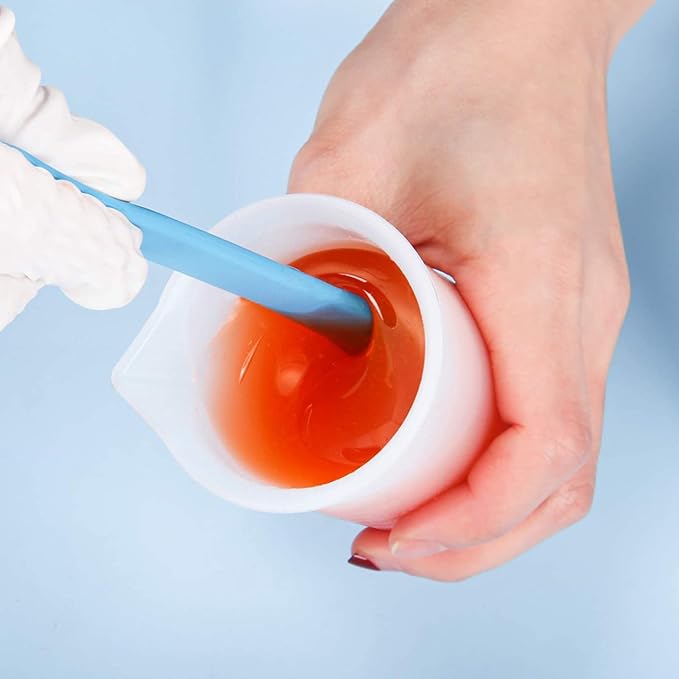 Nicpro Silicone Stir Sticks Kit - 2 PCS Resin Popsicle Sticks & 2 PCS Spatula Scraper for Mixing Resin, Wax, Paint, Epoxy, DIY Crafts