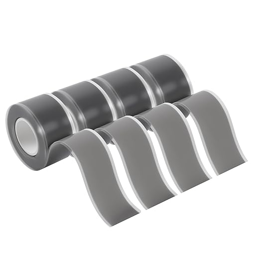 4-Pack Gray Self Fusing Silicone Tape (40 Ft Total) - Industrial Grade Rubber Tape for Metal Pipe Repair & Conduit Sealing - Waterproof, Air-Tight & Easy-Peel Insulation Wrap