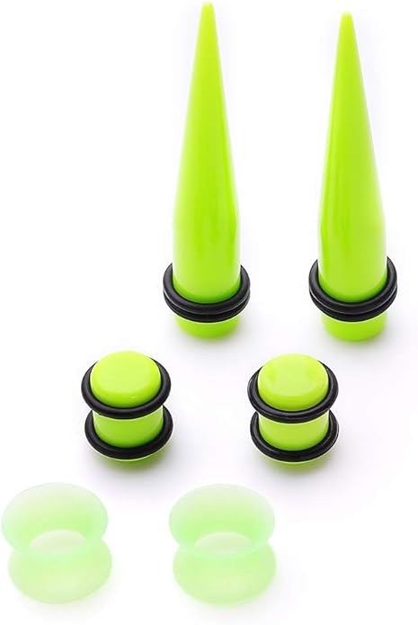 JieyueJewelry 50/54 Pieces Ear Stretching Kit 14G-00G Acrylic Tapers and Plugs + Silicone Tunnels - Ear Gauges Expander Set Body Piercing Jewelry