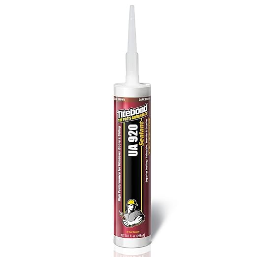 Titebond UA 920 Sealant, Dark Brown – Urethane Acrylic Elastomeric Caulk, Crackproof & Flexible, UV Resistant, Paintable in 1 Hour, Interior & Exterior Use – 10.1 Oz, 87111