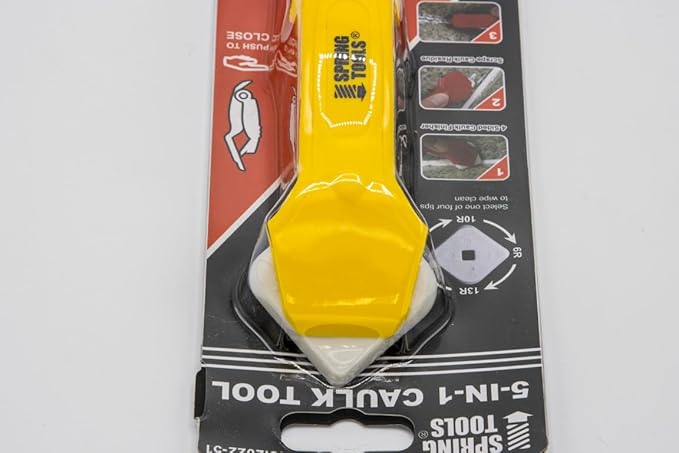 Spring Tools 5-1 Caulk Tool; 5 in 1 Caulking Tools Caulk Finishing Tool Caulk Remover Tool Caulk Remove Scraper Silicone Tool for Bathroom