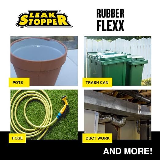 Leak Stopper Rubber Flexx – Waterproof Repair & Sealant Spray - Point & Spray to Seal Cracks, Holes, Leaks, Corrosion & More | White – 1 Bottle 15 Ounces