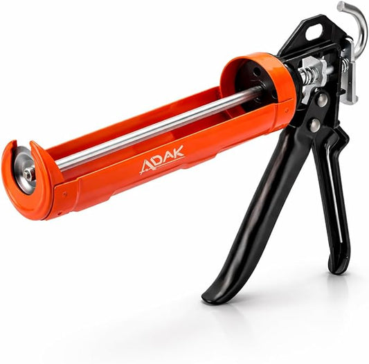 ADAK - Professional Caulking Gun, 12:1 Thrust Ratio, Caulking Gun No Drip, Hand Tool for Silicone & Sealant Application, Smooth Pressure Caulk Gun, Caulking Gun Tool