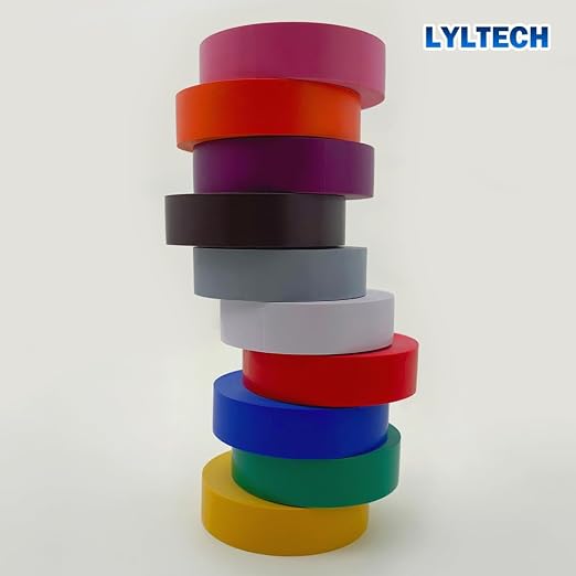 LYLTECH Matte Rainbow Electrical Tape 10 Colors 3/4in x 60ft Waterproof | Matte colored PVC tape, strong adhesive durable easy wrap for electrical wire insulation & repair
