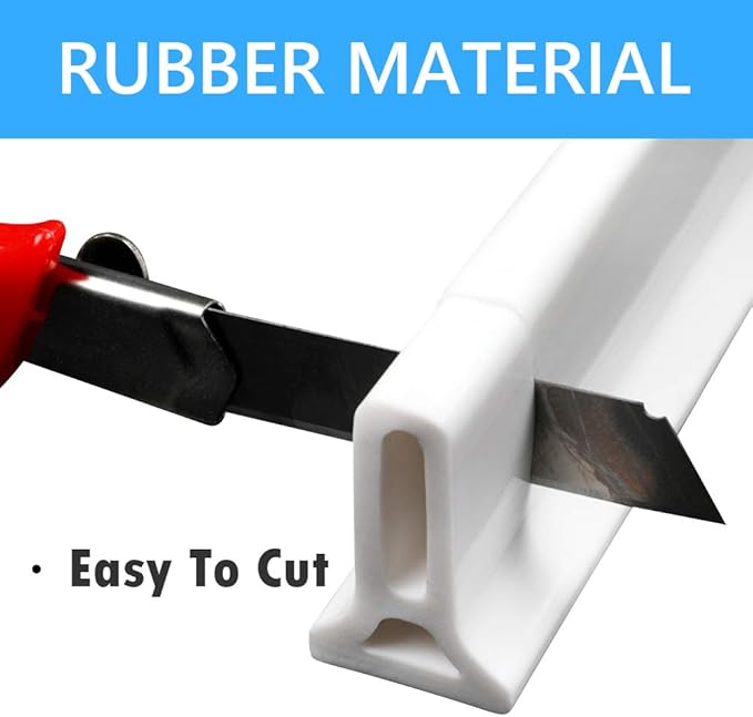 Duzzy 118 Inch Collapsible Shower Water Dam Shower Stopper Barrier and Retention System and Keeps Water Inside Threshold Dry and Wet Separation Suitable for Bathroom and Kitchen