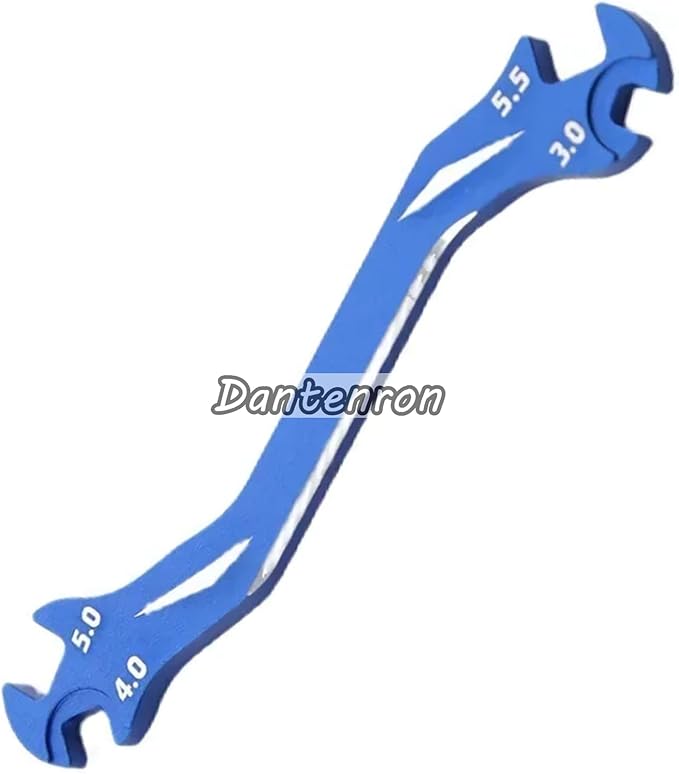 RC Multi-Function Wrench Turnbuckle Nut Ball Joint Remover 3mm 4mm 5mm 5.5mm Universal Repair Tool Aluminum Alloy for 1/10 1/8 1/24 Crawler Truck Off Road Car Boat Drone Airplane (Blue)