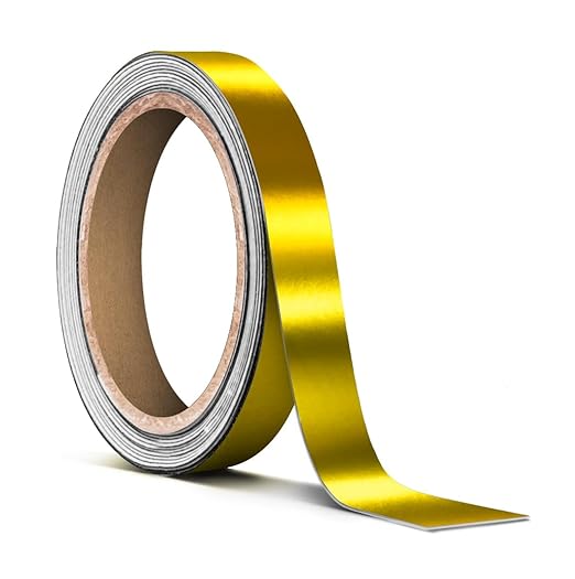 VViViD Satin Gold Chrome Pinstripe Vinyl Tape Roll (¼” x 25ft)