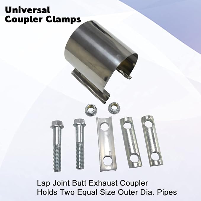 ID 4 Inch Exhaust Clamp, Stainless Steel 4" Lap Joint Band Clamp Sleeve Coupler Fit For OD 4" Pipes