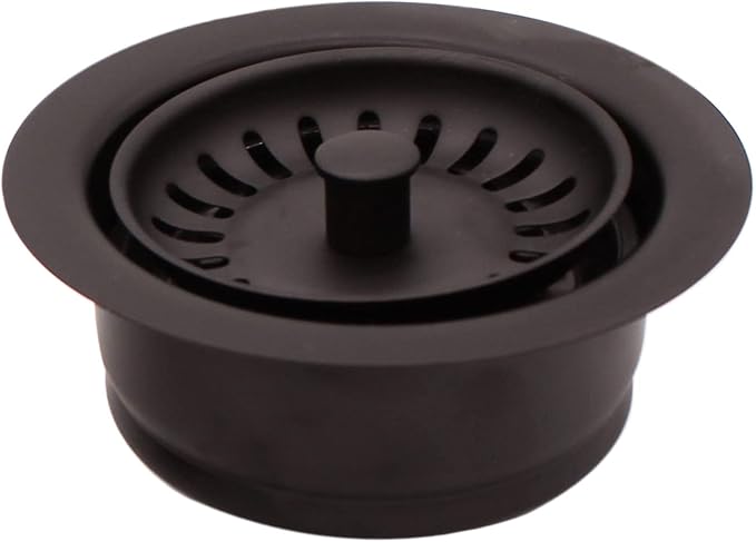 Westbrass CO2165S-12 COMBO PACK 3-1/2" Post Style Large Kitchen Sink Basket Strainer and Waste Disposal Drain Flange with Basket Strainer, Oil Rubbed Bronze