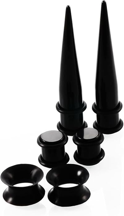 JieyueJewelry 50/54 Pieces Ear Stretching Kit 14G-00G Acrylic Tapers and Plugs + Silicone Tunnels - Ear Gauges Expander Set Body Piercing Jewelry