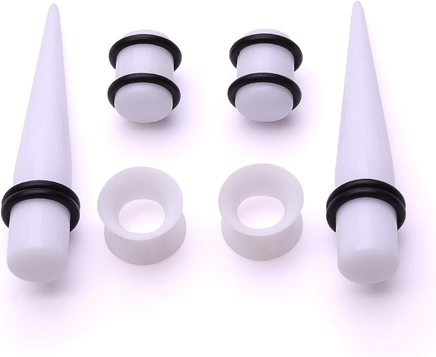 JieyueJewelry 50/54 Pieces Ear Stretching Kit 14G-00G Acrylic Tapers and Plugs + Silicone Tunnels - Ear Gauges Expander Set Body Piercing Jewelry