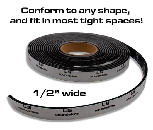 Soundskins Silent Insulation Strip Sound Deadening Closed Cell Acoustic Foam Tape SSK-Strip Rubber Closed Cell Foam (1/2" x 17 ft)