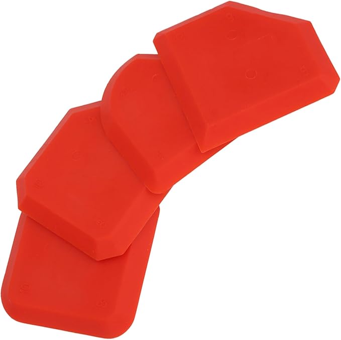 Dioche Body Filler Spreader 4pcsset Silicone Sealant Remover Tool Kit - Caulking Scraper Finisher & Cleaner for Professional and Grouting Tasks