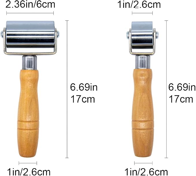Tutuxio 2pcs 2.36in 1in Leather Press Edge Roller, Leather Glue Laminating Tool Smoother Platen Tool for Leather Seam DIY Craft