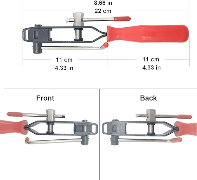 CV Boot Clamp Pliers CV Joint Ear Clamp Banding Tool with 12pcs Adjustable Axle Boot CV Joint Bands Drive Axle Shaft Joint Crimp Clamps Fit for Most Cars
