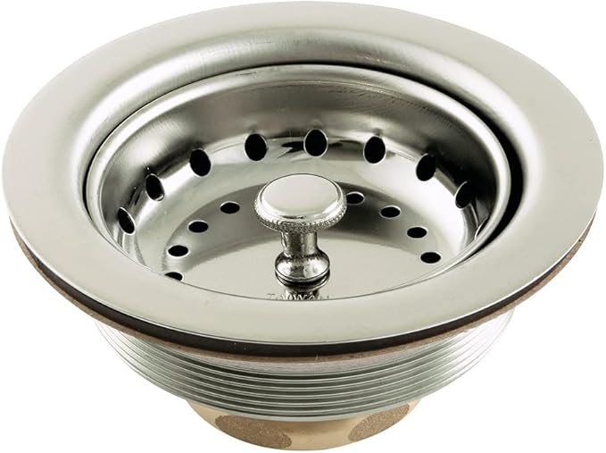 Kingston Brass K111BPN Tacoma Stainless Steel Kitchen Sink Basket Strainer, Polished Nickel