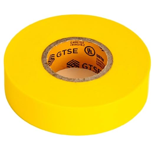 GTSE Yellow Electrical Tape, 120 Rolls Bulk Box – Waterproof, Industrial Grade Vinyl, 3/4 in x 66ft– Strong Self-Adhesive PVC Electric Tape for Wire Insulation, 7 Mil, 600V – UL/CSA Listed