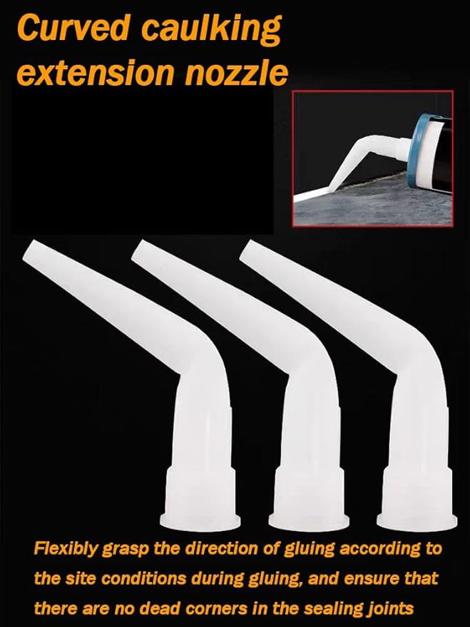 Curved caulking gun caulking nozzle, caulking extension nozzle, caulking extension nozzle, caulking tool gun (white 10+5+5 pieces)