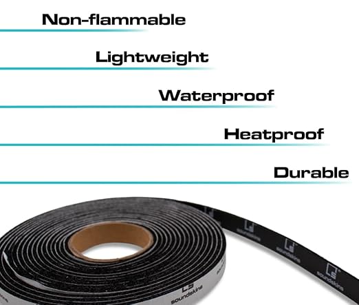 Soundskins Silent Insulation Strip Sound Deadening Closed Cell Acoustic Foam Tape SSK-Strip Rubber Closed Cell Foam (1/2" x 17 ft)