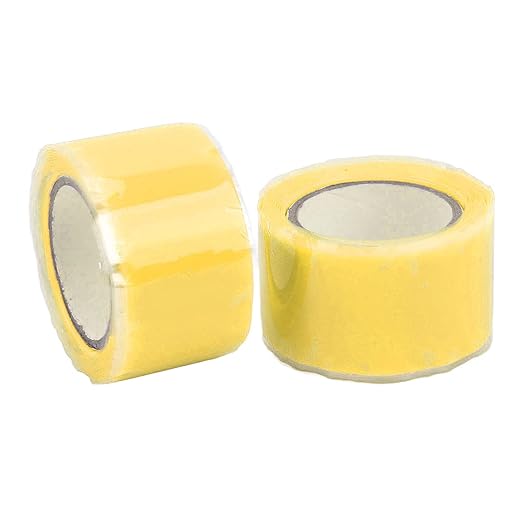 Self Fusing Silicone Tape High Temperature Adhesive Tape for Plumbing Repairs Hose Leak Fixing 2 Rolls 1.5m x 2.5cm (Yellow)