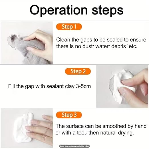 Sealant Mastic Waterproof Putty, Sealing Clay Quick Wall Repair Mud, Plumbers Putty for Sink Drain, Hole Filler, Wall Grooves & AC Pipe Gaps, Durable Foam Powder Plumbers, Contractors (5Pcs)