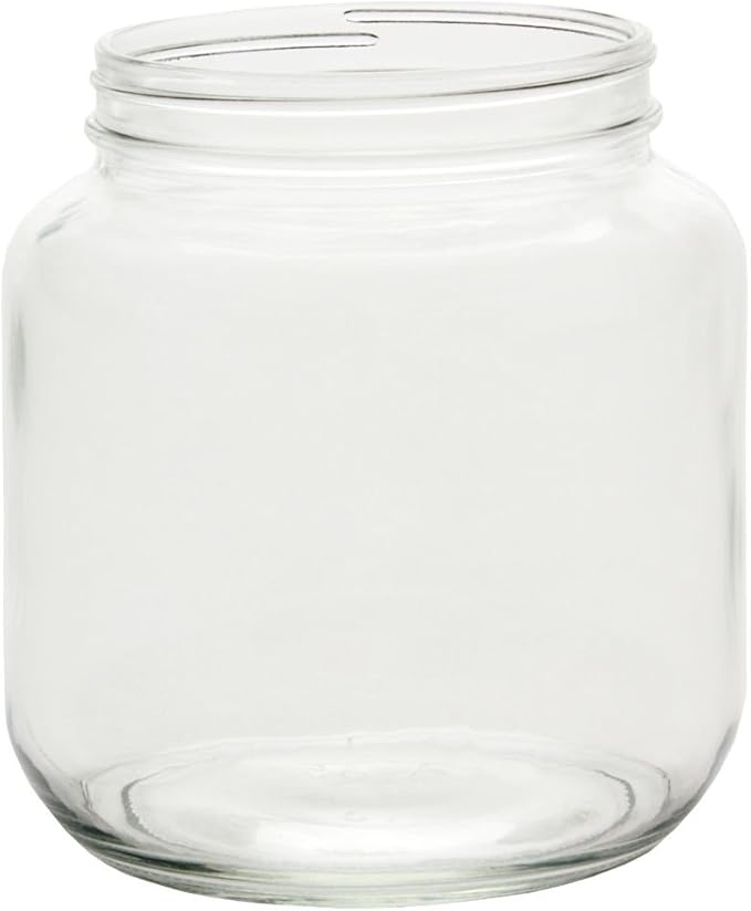 North Mountain Supply NMS A0064-00 - 1 White Metal 1/2 Gallon Glass Wide-Mouth Fermentation/Canning Jar with 110mm White Metal Lid