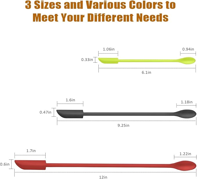 Silicone Spatula Set (6Pcs) - Mini Scraper Tool for Beauty & Food - Reach Every Last Drop, Multi-Size Spatulas for Makeup Jars, Lotion Bottles & Kitchen Containers