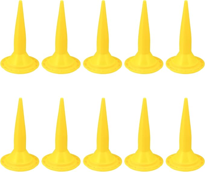 10 Pieces Caulking Nozzle Cones Nozzles for Sausage Caulking Gun, Reusable Caulk Nozzle Applicator, Durable Epoxy Piston Caulk Cap Replacement,(Yellow)