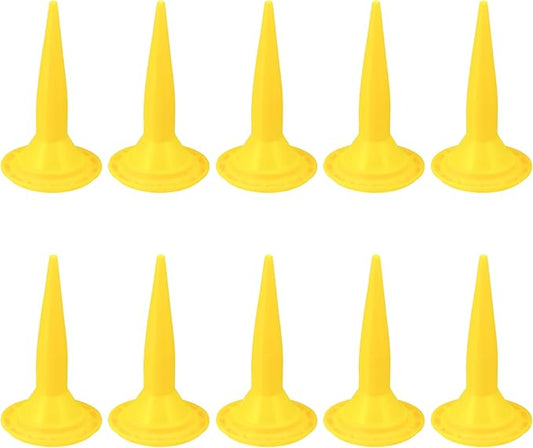 10 Pieces Caulking Nozzle Cones Nozzles for Sausage Caulking Gun, Reusable Caulk Nozzle Applicator, Durable Epoxy Piston Caulk Cap Replacement,(Yellow)
