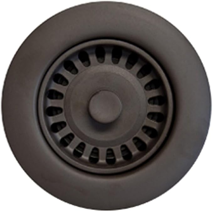 Houzer 190-9264 - 3-1/2 Inch Oil Rubbed Bronze Kitchen Sink Basket Strainer, Durable Food Catcher Stopper for Metal Kitchen Sink, Ideal for Filtering Waste and Preventing Clogs
