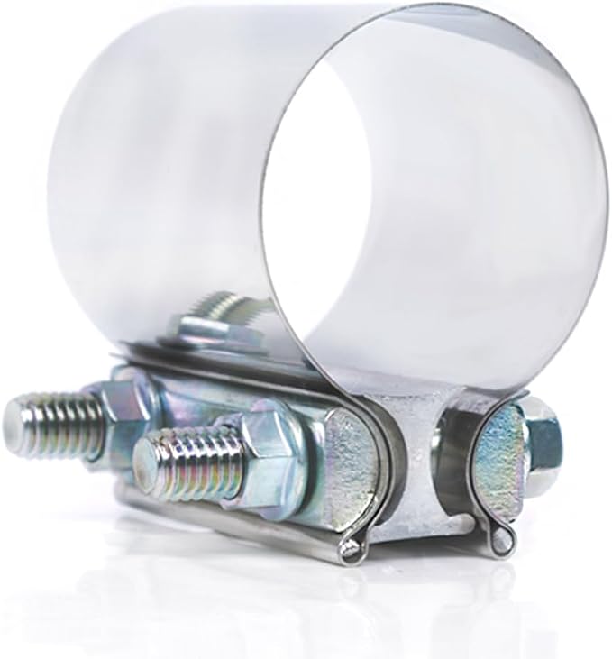 ID 2.5 Inch Exhaust Clamp, Stainless Steel 2-1/2" Lap Joint Band Clamp Sleeve Coupler Fit For OD 2.5" Pipes