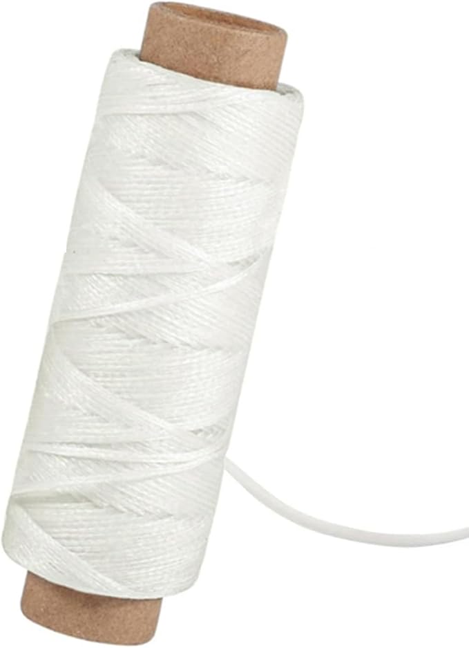 Leather Sewing Waxed, White Waxed Thread for Beginners Leather Craft DIY Supplies, Shoe Repairing, Jewelry Making (32.8 Yards)