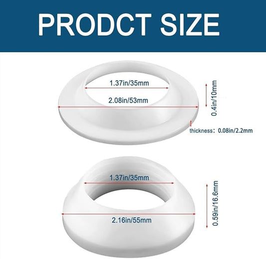 Drainage Seal,Universal Basin Drain Gasket Replacement Parts,Thickened Silicone Sealing Ring for Bathroom Sink Drain Stopper，Includes Top and Bottom Washers Seals (White-2 Sets)