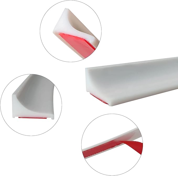 78 Inches Water Barrier for Sink, Shower Threshold Water Dam Barrier, Silicone Water-Blocking Self-Adhesive Shower Splash Guards for Bathtub Sink, Bathroom, Countertop