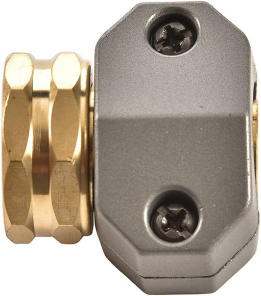 Zinc and Brass Female Clamp Coupling,Fits 3/4" or 5/8" Garden Hose Repair Fitting