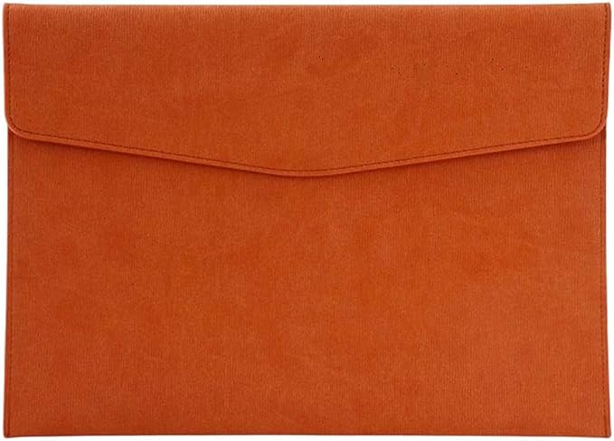 PU Leather A4 Document File Holder Folder Brown for Letter Size Waterproof Portfolio Filing Envelope Oragnizer Pocket Storage Case with Snap Closure for Receipt Contract Stationery Tablet