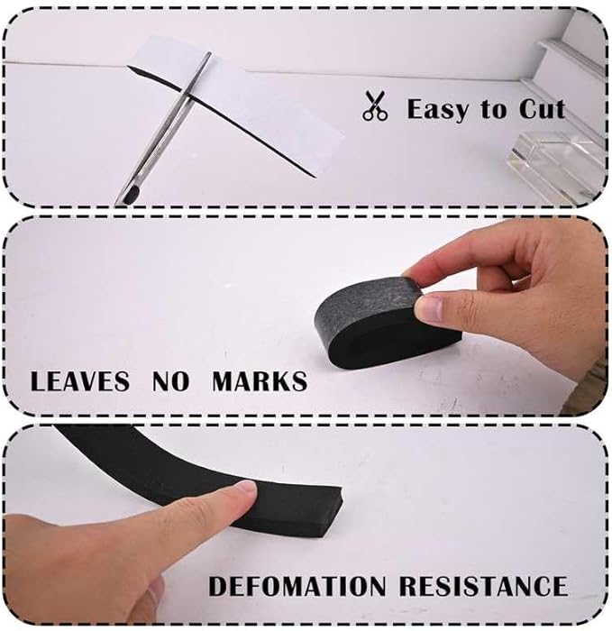 Black Foam Weathe Stripping 2 inch Wide x 1/4 inch Thick,Closed Cell Foam Tape with Self-Adhesive,Single Sided Weatherstripping for Window, Door Seal,High Density Weatherstrip 16.5 Feet