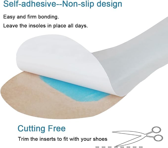 2 Pairs Pigskin High Heel Cushion Inserts Insoles Women, Adhesive Arch Support Sandal Inserts, Anti-Slip Shoe Inserts for Dress Shoes, Leather Cushioning Insoles for Boots, Beige S 5-7