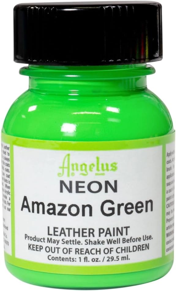 Angelus Neon Leather Paint, 1 oz., Amazon Green