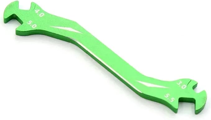 RC Multi-Function Wrench Turnbuckle Nut Ball Joint Remover 3mm 4mm 5mm 5.5mm Universal Repair Tool Aluminum Alloy for 1/10 1/8 1/24 Crawler Truck Off Road Car Boat Drone Airplane (Green)