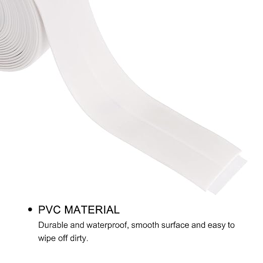 uxcell Waterproof Seal Caulk Strip Tape Self Adhesive 0.87" W x 10.5'L PVC Sealing Tape for Kitchen Bathroom White
