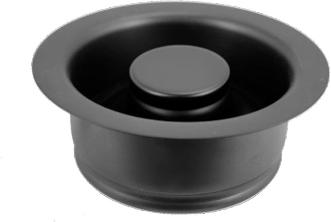 Westbrass D2089-62 4-1/4" Kitchen Sink Waste Disposal Drain Flange and Stopper, Matte Black