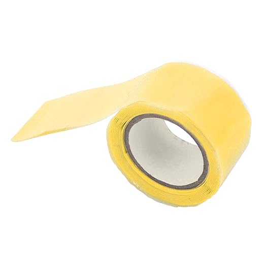 Self Fusing Silicone Tape, Waterproof Insulation Adhesive Tape, 2 Packs 1.5m x 2.5cm - High Temperature, Strong Tensile Strength, Ideal for Pipe and Hose Repair (Yellow)