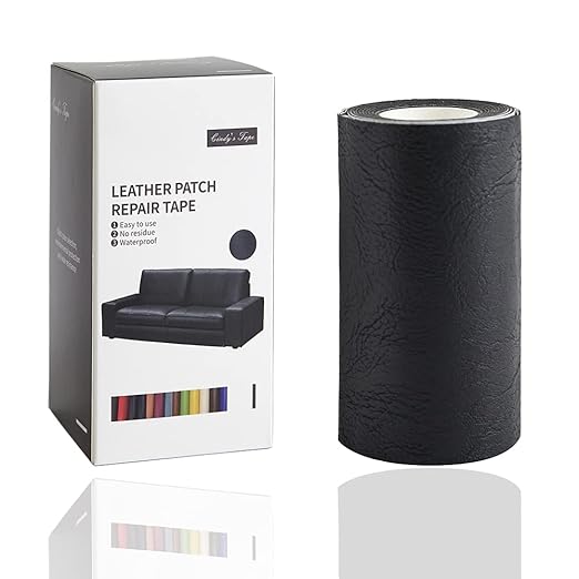 Leather Repair Tape Patch kit Retro Black Heavy Duty,4x60 inch Self Adhesive Patch for Couch,Sofa, Car Seat,Handbag,Furniture,Drivers Seat,Jacket, Computer Chair First Aid Vinyl Repair kit