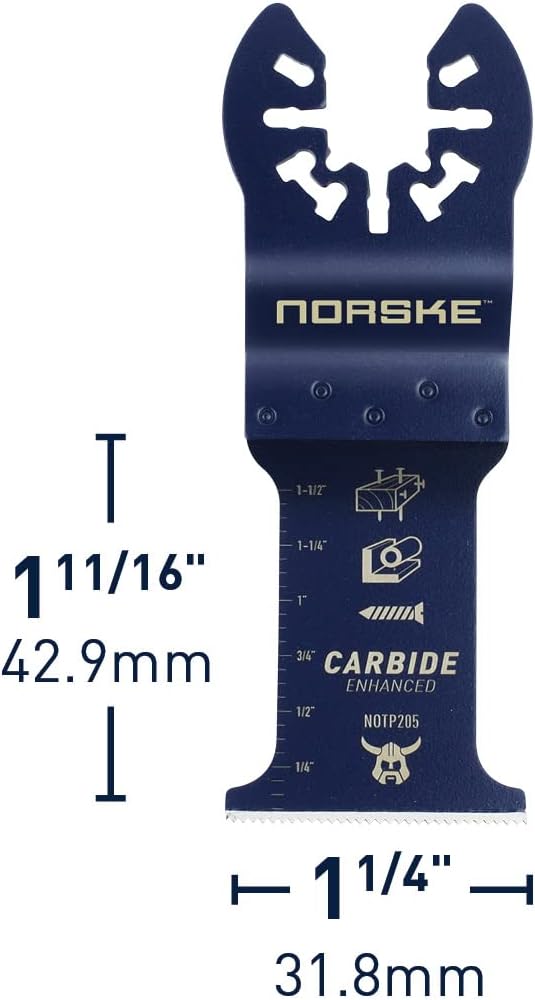 Norske Tools NOTP283 1-1/4" Carbide Blade (3/Pack), Oscillating Tool Accessories | Oscillating Saw Blades