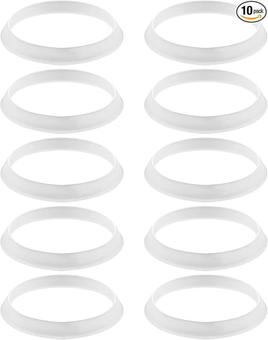 10pcs Cone Seal Rings, Rubber Waste Pipe Seal Ring Sink Drain Cone Gasket for 1 1/2 Inch Drain Pipe 38mm Inner Diameter 43mm Outer Diameter (White)