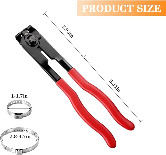 Car CV Joint Axle Boot Clamp Plier with 20PCS Crimp Bands, Heavy Duty ATV CV Hose Axle Clamp Tool Kit, Automotive Ear Type Extension Boot Band Tool, Universal for Most Vehicles