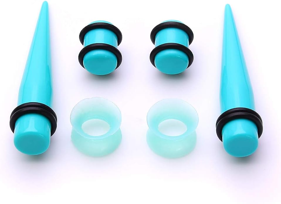 JieyueJewelry 50/54 Pieces Ear Stretching Kit 14G-00G Acrylic Tapers and Plugs + Silicone Tunnels - Ear Gauges Expander Set Body Piercing Jewelry
